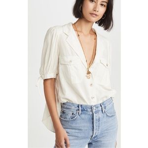 Free People Safari Babe woven Top in Angel Food. Size small.
